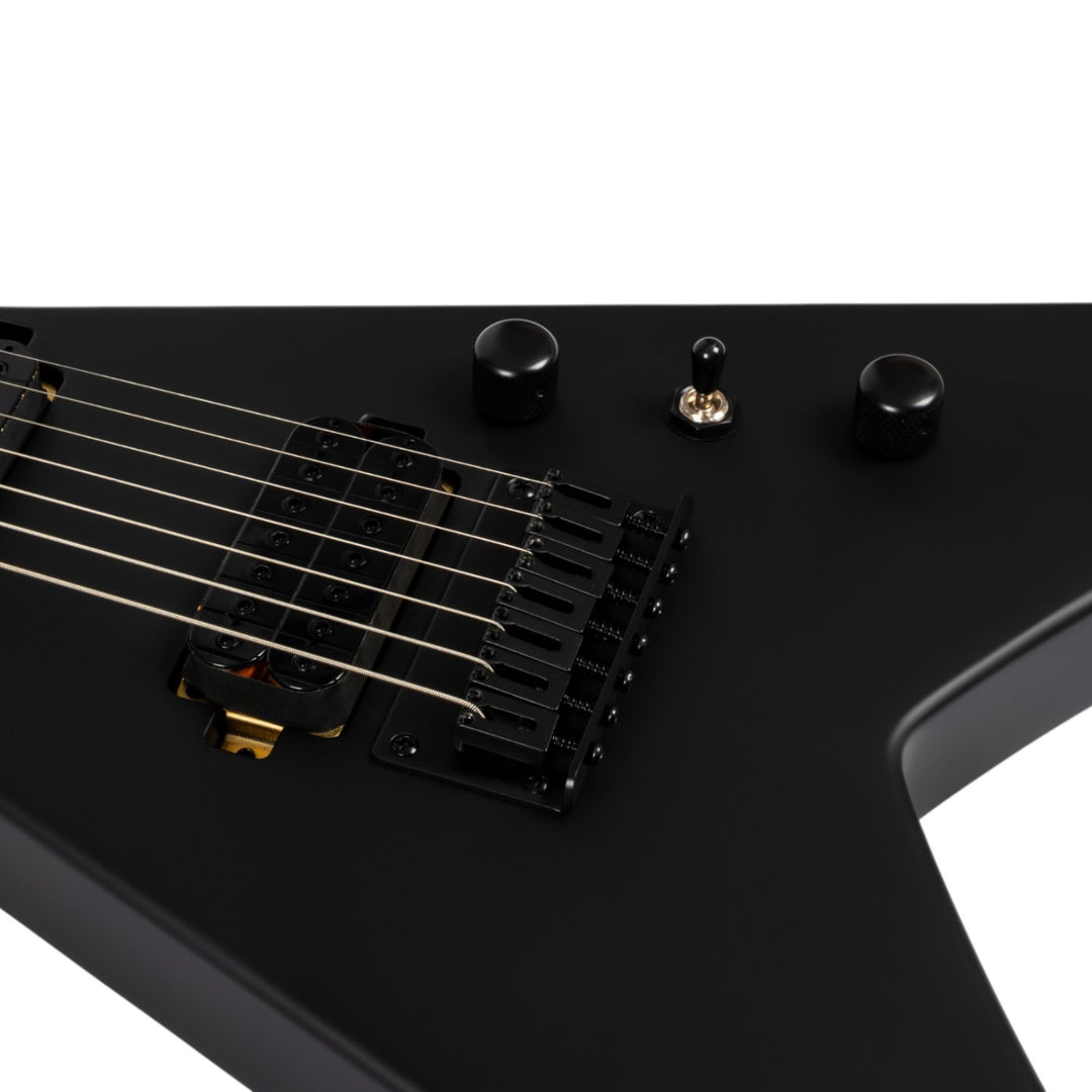 Electric Guitar Spira V-407 Mbk Black Satin 7 STRING Free Setup