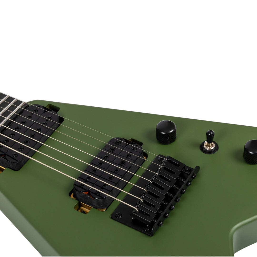 Electric Guitar Spira V-407 Mgr Green Satin 7 STRING Free Setup