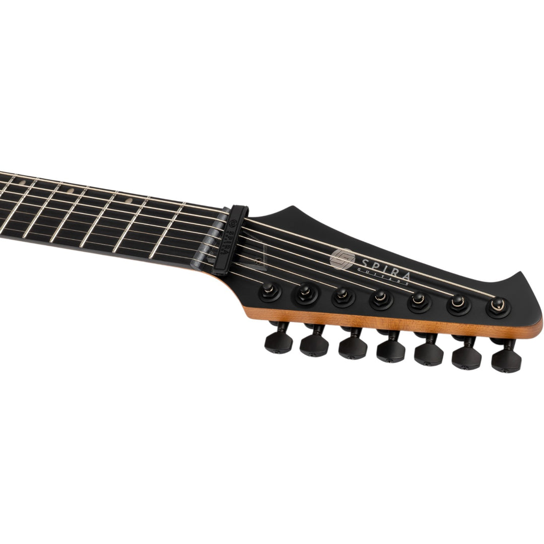 Electric Guitar Spira V-407 Mbk Black Satin 7 STRING Free Setup