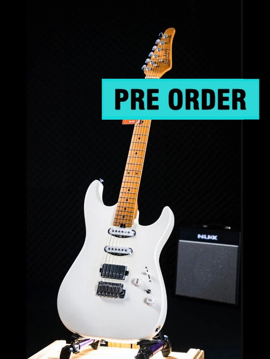 Electric Guitar Soloking MS-1 Custom 22 HSS Flat Top In Satin White Matte