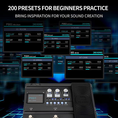 FLAMMA FX100 Guitar Pedal Multieffects Processor with Looper Amp Modeling